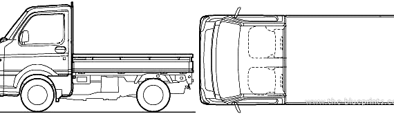 Грузовик Suzuki Carry FC Pick-up (2010) - чертежи, габариты, рисунки