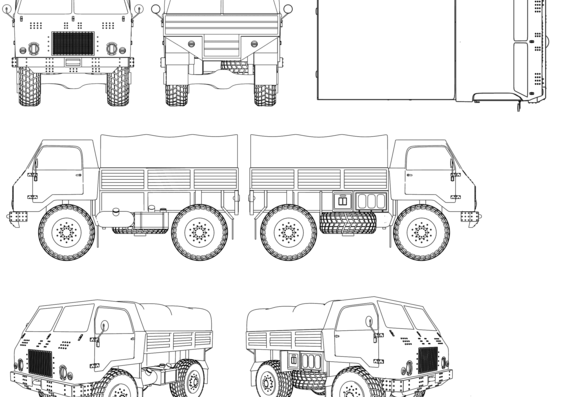 Грузовик Tam 110 Military Vehicle - чертежи, габариты, рисунки
