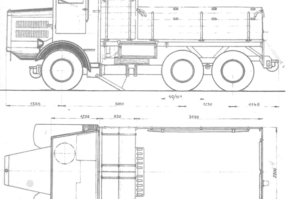 Tatra 25 drawing truck - drawings, dimensions, pictures