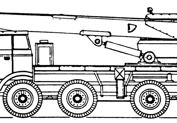 Грузовик Tatra 813 + ZA-T813 Mobile Crane - чертежи, габариты, рисунки