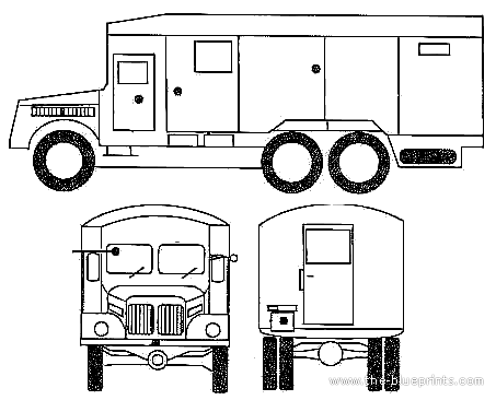 Tatra T-111 truck - drawings, dimensions, figures
