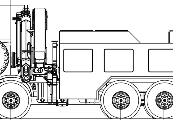 Грузовик Tatra T815-TZ0R9T 44 440 8x8 (2014) - чертежи, габариты, рисунки