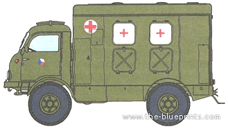 Tatra T 805 Ambulance truck - drawings, dimensions, pictures