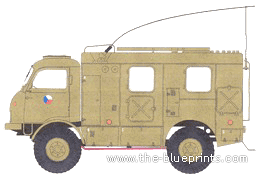 Грузовик Tatra T 805 Radiocar - чертежи, габариты, рисунки