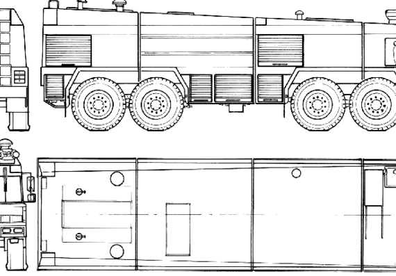 Truck Titan 44.1250 8x8 Rosenbauer Fire Truck (1985) - drawings, dimensions, pictures