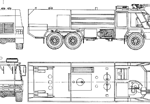 Грузовик Titan Rosenbauer Simba Fire Truck (1985) - чертежи, габариты, рисунки