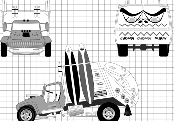 Грузовик Tom Daniel - Garbage Truck - чертежи, габариты, рисунки