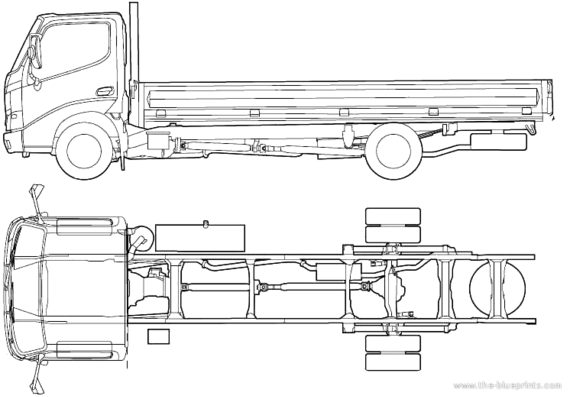 Грузовик Toyota Dyna 350 IWB (2011) - чертежи, габариты, рисунки