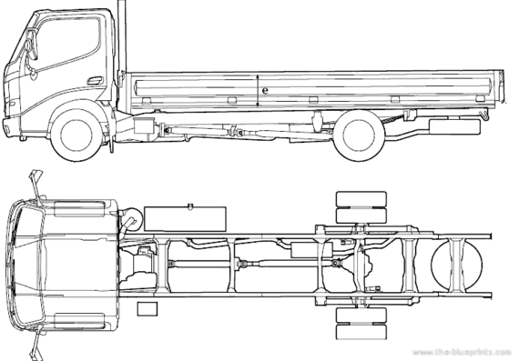 Грузовик Toyota Dyna 350 MWB (2011) - чертежи, габариты, рисунки