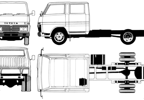 Грузовик Toyota Dyna DC (1982) - чертежи, габариты, рисунки