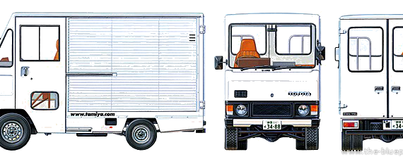 Грузовик Toyota Hiace Delivery Van - чертежи, габариты, рисунки