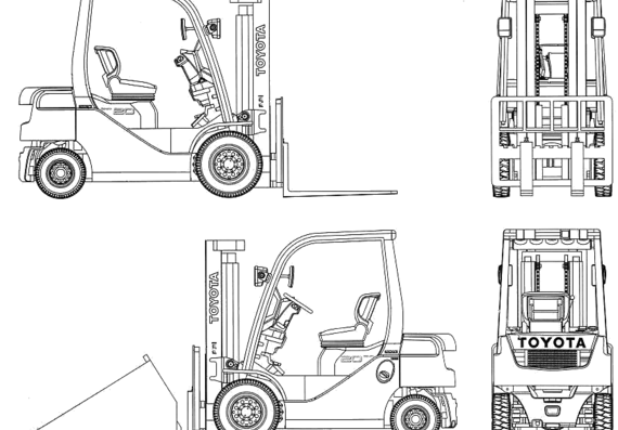 Грузовик Toyota L&F Geneo20 Counter Lift - чертежи, габариты, рисунки