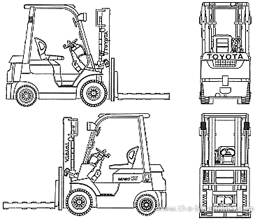 Грузовик Toyota L&F Geneo Forklift - чертежи, габариты, рисунки
