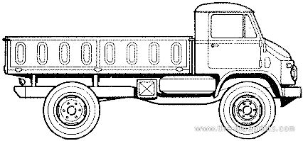 Грузовик Unimog S404 - чертежи, габариты, рисунки