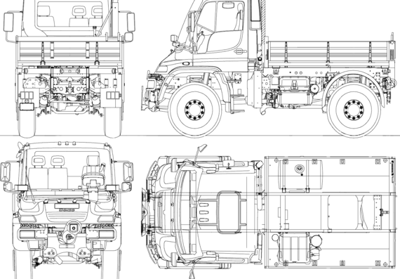 Unimog U500 swb truck (2008) - drawings, dimensions, pictures