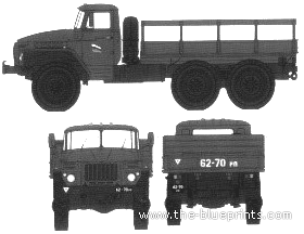 Грузовик Ural-4320-2 - чертежи, габариты, рисунки