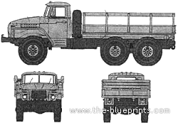 Грузовик Ural-4320 - чертежи, габариты, рисунки