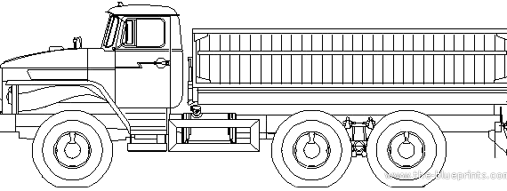 Грузовик Ural-5557-10 (2008) - чертежи, габариты, рисунки