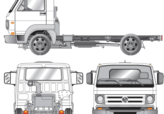 Грузовик Volkswagen Delivery 5.140 E (2012) - чертежи, габариты, рисунки