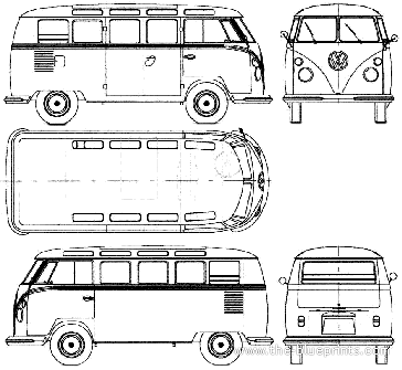 Volkswagen Microbus 1960-1963 truck - drawings, dimensions, pictures