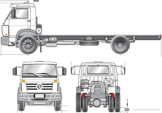 Грузовик Volkswagen Worker 13.180 E (2012) - чертежи, габариты, рисунки