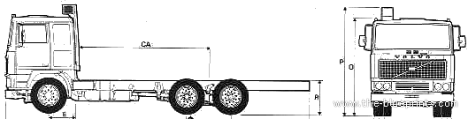 Volvo F10 6x2 Truck (1978) - drawings, dimensions, pictures