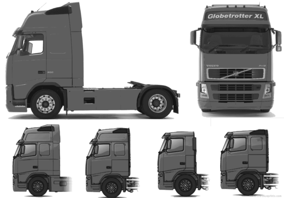 Volvo FH-12 Globetrotter XL truck - drawings, dimensions, pictures