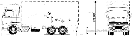 Грузовик Volvo FH12-340 6x2 Tractor Truck (1994) - чертежи, габариты, рисунки