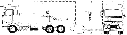 Грузовик Volvo FH12-420 6x2 Tractor Truck (1994) - чертежи, габариты, рисунки