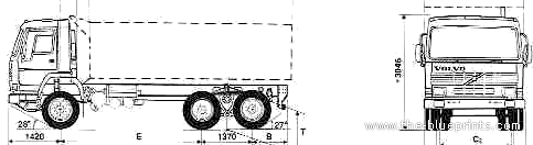 Volvo FL12380 6x4 MTT 33ton Truck (1996) - drawings, dimensions, pictures