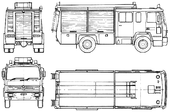 Грузовик Volvo FL613 Fire Truck (1973) - чертежи, габариты, рисунки
