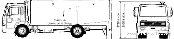 Грузовик Volvo FL614F 14-17ton Truck (1986) - чертежи, габариты, рисунки
