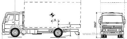 Грузовик Volvo FL7-285 4x2 18ton Truck (1994) - чертежи, габариты, рисунки