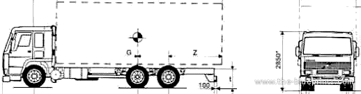 Грузовик Volvo FL7285 6x2 MTT 26ton Truck (1996) - чертежи, габариты, рисунки