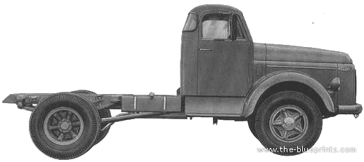 Volvo L485 Diesel Tractor Truck (1960) - drawings, dimensions, pictures