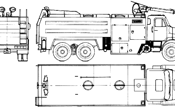Грузовик Volvo M12 6x4 Fire Truck (1986) - чертежи, габариты, рисунки