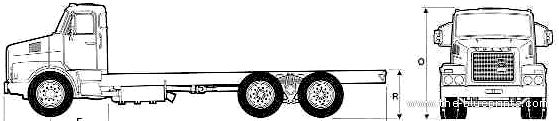 Volvo N10 6x4 Truck (1977) - drawings, dimensions, pictures
