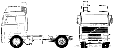 Грузовик Volvo TF10 Intercooler 320 Truck (1988) - чертежи, габариты, рисунки