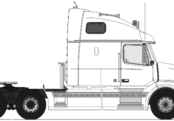 Volvo VN 770 6x4 tractor unit - drawings, dimensions, pictures