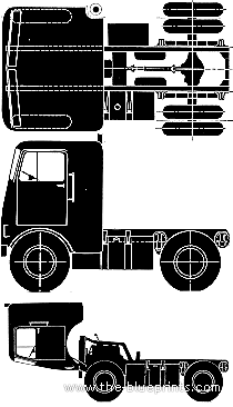 White Freightliner WFT6342T truck (1963) - drawings, dimensions, pictures