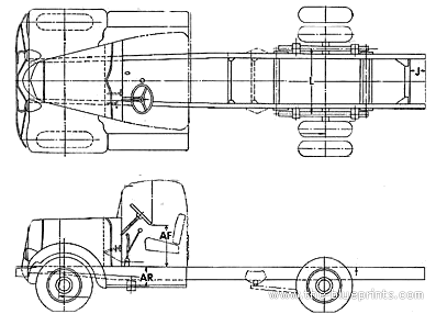 Грузовик White WA-22 (1945) - чертежи, габариты, рисунки