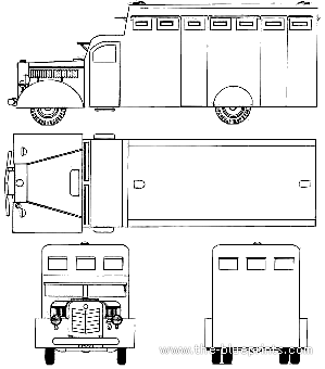Грузовик Wilton-Fijenoord Armoured Transportation Truck - чертежи, габариты, рисунки