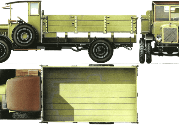 Truck YaAZ Ya-3 - drawings, dimensions, figures