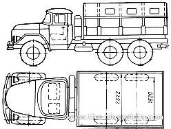 Грузовик ZIL-131 - чертежи, габариты, рисунки