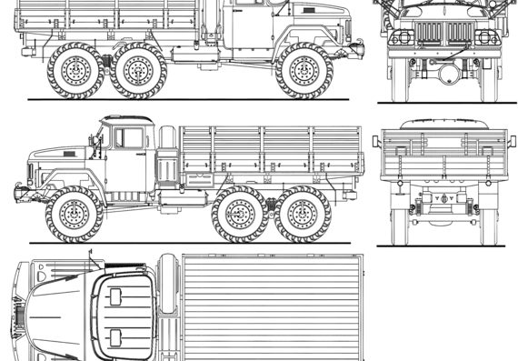 Грузовик ZIL-131 Standard track - чертежи, габариты, рисунки