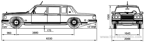 Truck ZIL-41047 LIMOUSINE - drawings, dimensions, figures