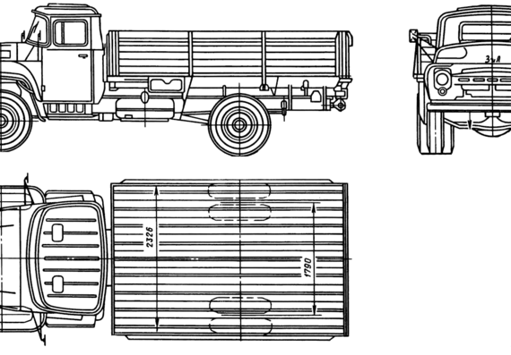 Грузовик ZiL-130-80 - чертежи, габариты, рисунки