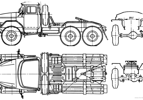 Грузовик ZiL-131B - чертежи, габариты, рисунки