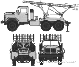 Truck ZiL-131 BM-13-16 - drawings, dimensions, figures