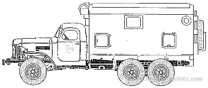 Грузовик ZiL-157 Command Van - чертежи, габариты, рисунки